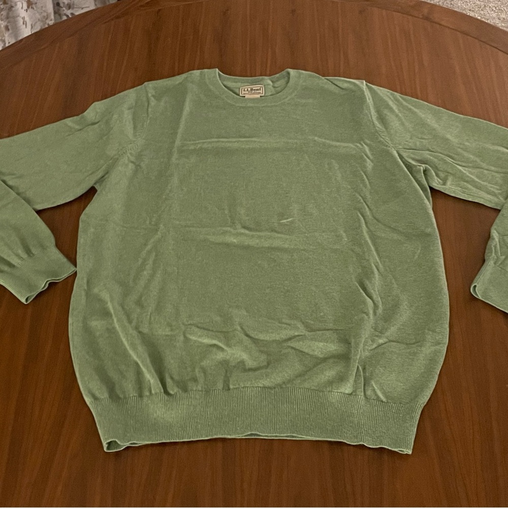 LL Bean Men’s Sweater in Marsh Fern Green - Size Large Tall - Brand New